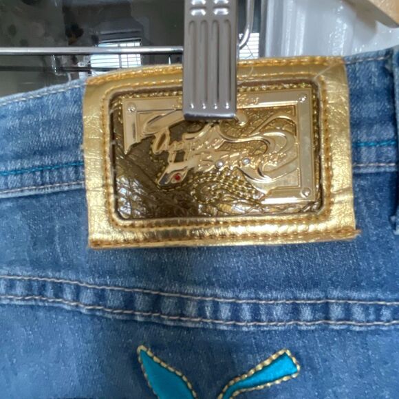 Women’s plus size Y2K apple bottoms jeans embroidered denim bootcut leg size 20 - Picture 11 of 15